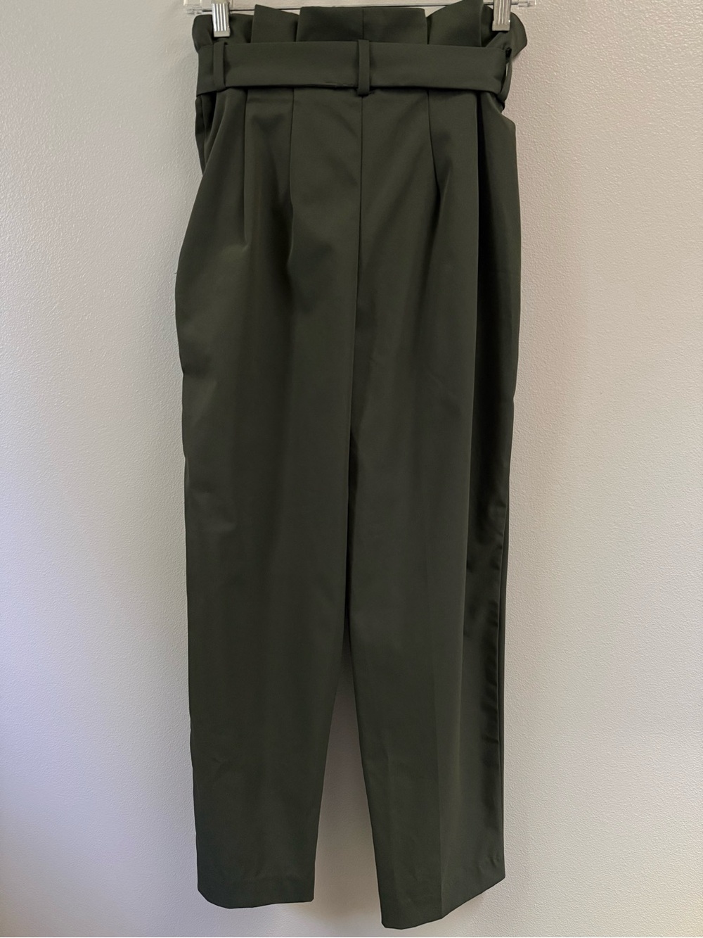 H&M Olive Green Paperbag Waist Trousers - Picture 4 of 5